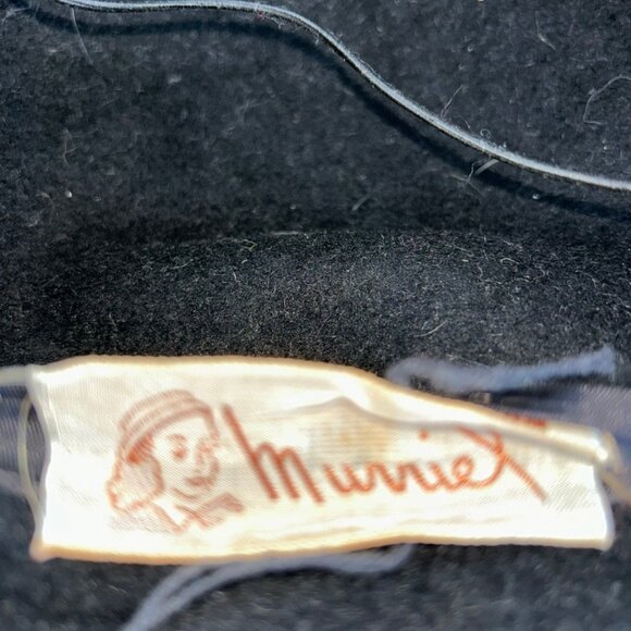 Vintage Muriel black velvet feathers woman's beret cap hat - Picture 2 of 5